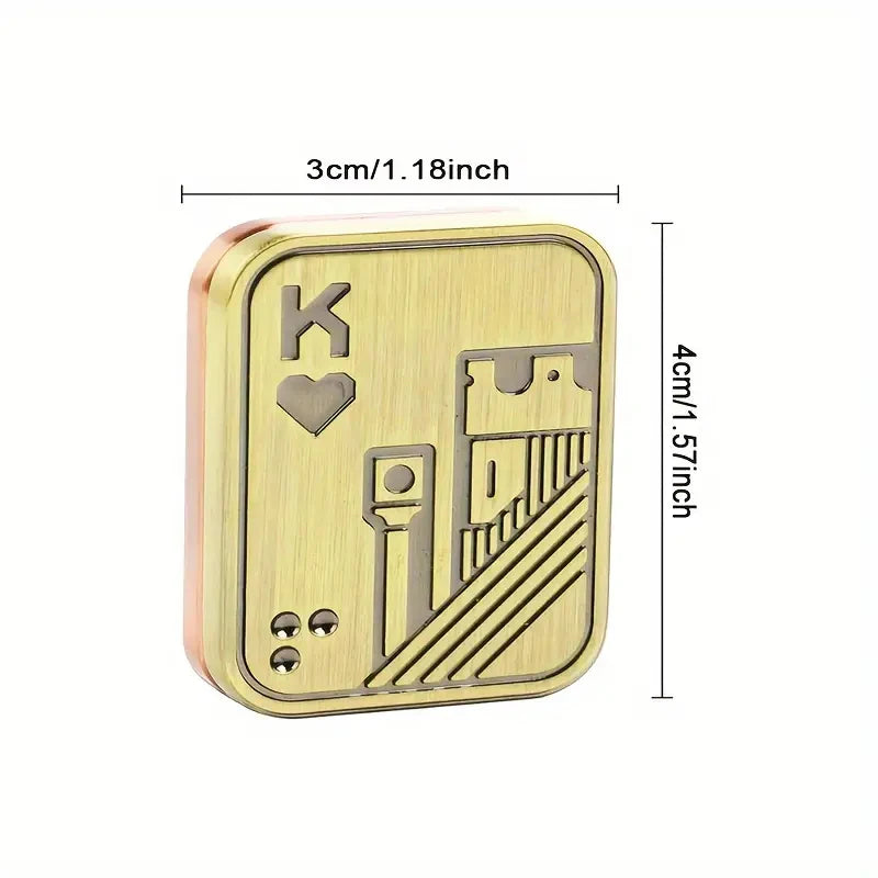 A Metal Skull Push Slider Stress Relief Toy Anti Stress EDC Top Spinning Poker Toys Portable Decompress Magnetic Toys Adults Gifts