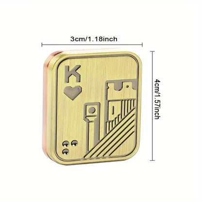 A Metal Skull Push Slider Stress Relief Toy Anti Stress EDC Top Spinning Poker Toys Portable Decompress Magnetic Toys Adults Gifts