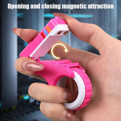 A Rotary Finger Sliders Fidget Toy Office Pressure Relief Slider Ratchet Finger Fidget 3D Printed Fidegt ToysFingertip Textured