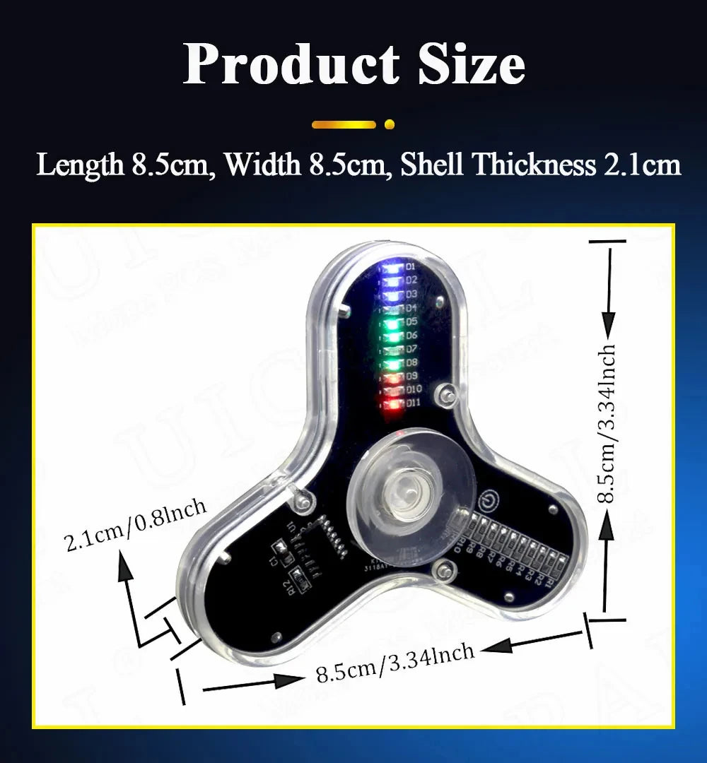 DIY Fidget Top Kit Fingertip Gyros with LED Light DIY Soldering Project Practice Solder Assembly DIY Electronic Kit