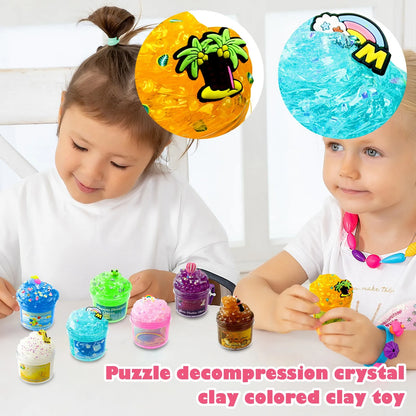 Crystal-Clear Star Slushie Slime Kit - ASMR Sensory Toy for Kids/Adults, Non-Toxic DIY Creative Play & Stress Relief with Glitte
