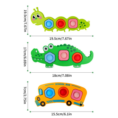 Finger Press Fidget Toys for Children Baby Sensory Finger Exercise Activity Motor Skills Educational Stress Relief Kids Toy Gift