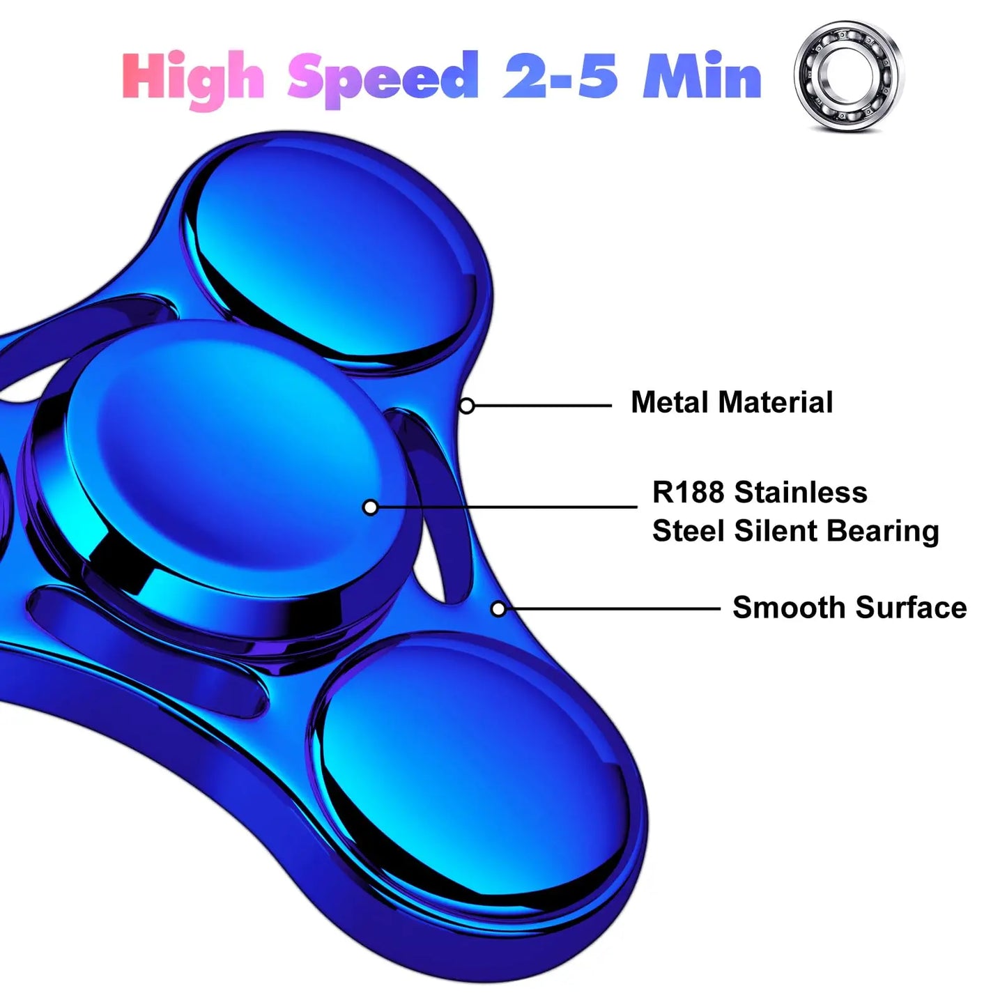 Metal Fidget Spinner Toys,EDC Hand Spinner Anti Stress Relief Toys,Antistress Anxiety Fidgeting Toy for Adult Kids Autism ADHD