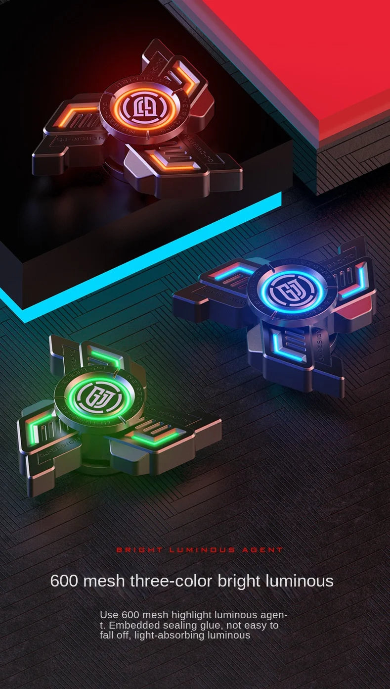 Fidget Spinner Metal Alloy Luminous Fingertip Gyro Anti anxiety EDC Spinning Top Tip Relieve Stress Relief Toys for Adults Kids