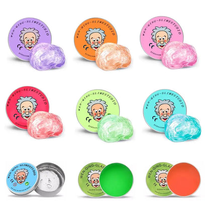 9 Colors Liquid Glass Mud Slime, DIY Handmade Fun Stress Relieving Non Stick Hand Decompression Toy Crystal Mud