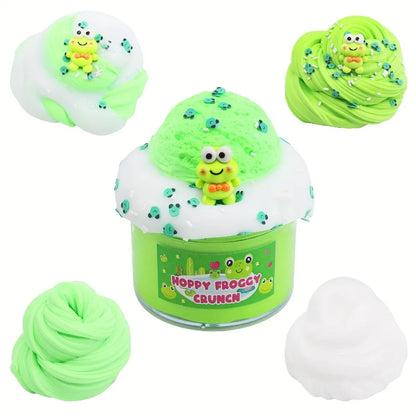 Frog Slime DIY Colored Mud Squeeze Toy Stretchy Craft  Soft Stress-Relief Toy Handmade Squishy Toy Anxiety Relief Toy for Kids