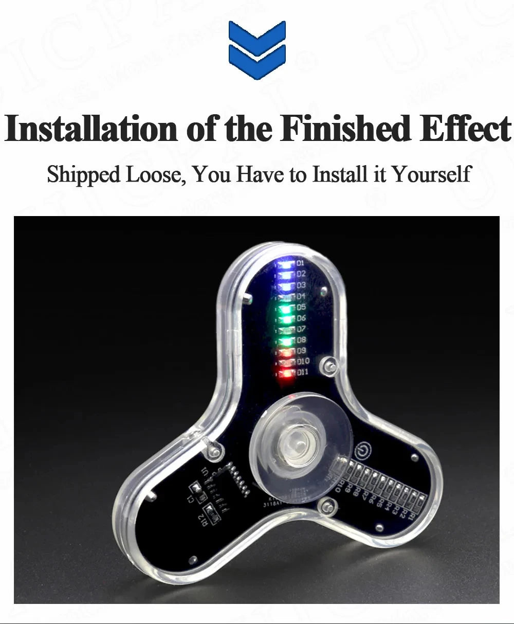 DIY Fidget Top Kit Fingertip Gyros with LED Light DIY Soldering Project Practice Solder Assembly DIY Electronic Kit