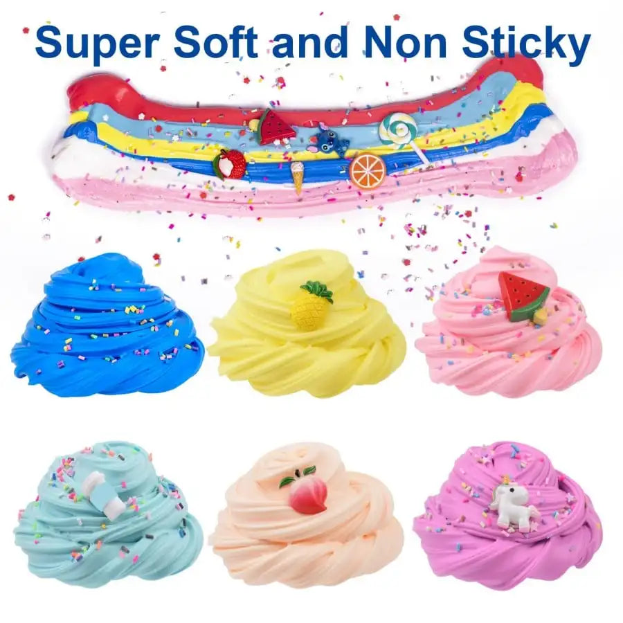 Super Clay Slime DIY Soft & Squishy Clay Scented Slime Sensory Clay Stretchy Non-sticky Slimes Making Set Scented Clay Toy