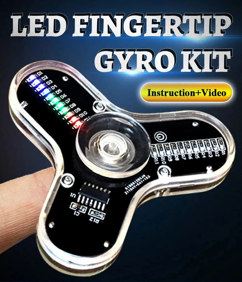 DIY Fidget Top Kit Fingertip Gyros with LED Light DIY Soldering Project Practice Solder Assembly DIY Electronic Kit