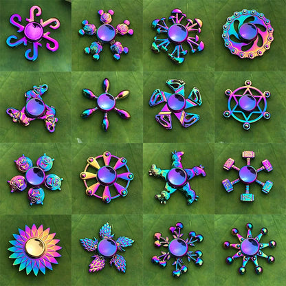 A Rainbow Fidget Metal Spinner Colorful Finger Spinners High Speed Hand Spinners Fidget Toys for Stress Anxiety Relief for Adults