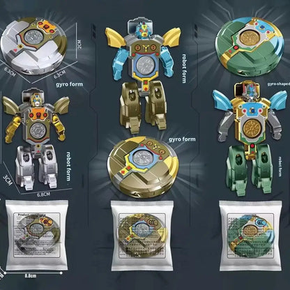 Transformable Fidget Spinners Funny Sensory Fidget Toys Deformable DIY Round to Robot Fingertip Toys for Kids Party Gifts