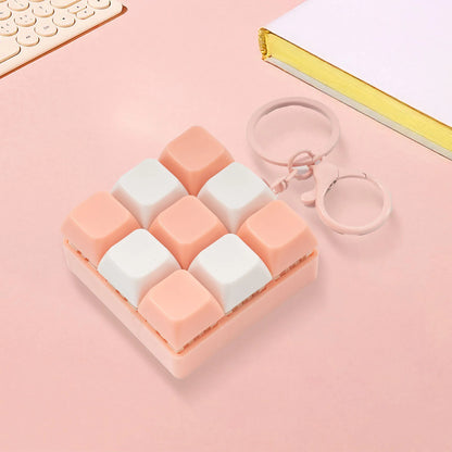 Fidget Decompression 9 Keyboard Key Toy For Adults Antistress Toys Boys Girls Anti Stress Finger Keyboard Games Keychain