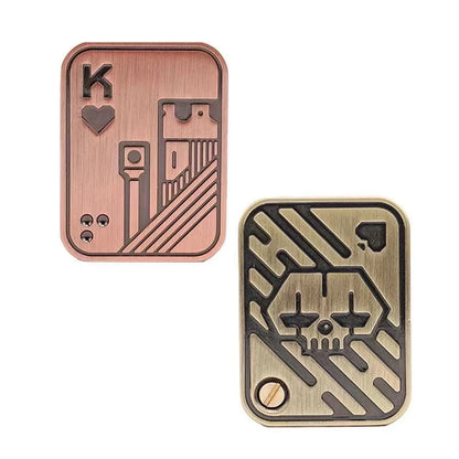 A Metal Skull Push Slider Stress Relief Toy Anti Stress EDC Top Spinning Poker Toys Portable Decompress Magnetic Toys Adults Gifts