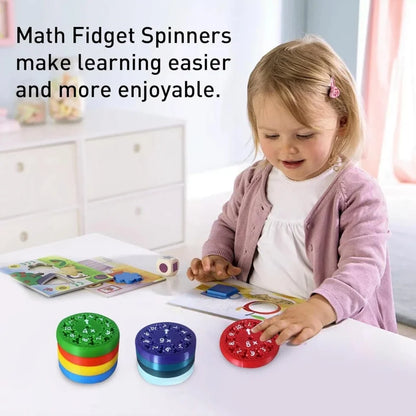 Math Fidget Spinner Sensory Toys Boys Girls Fingertip Game Math Fact Gyros Fidget ADHD Autism for Kids Gifts (Add Or Minus)