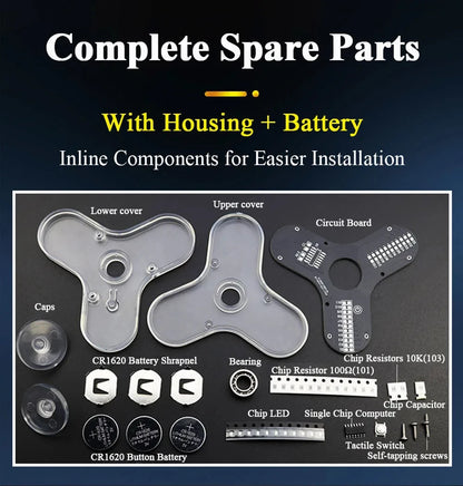 DIY Fidget Top Kit Fingertip Gyros with LED Light DIY Soldering Project Practice Solder Assembly DIY Electronic Kit