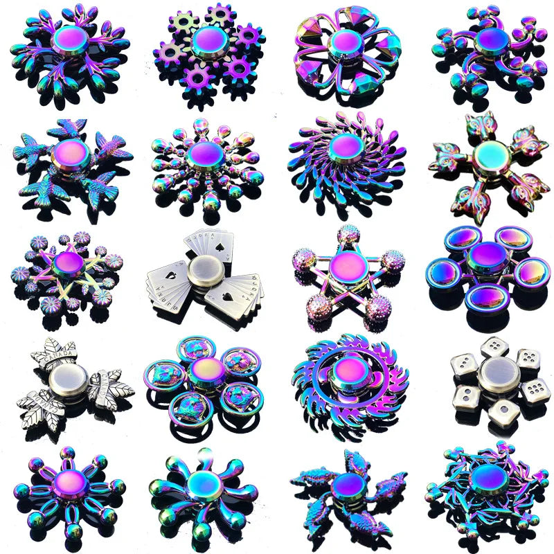 A Rainbow Fidget Metal Spinner Colorful Finger Spinners High Speed Hand Spinners Fidget Toys for Stress Anxiety Relief for Adults