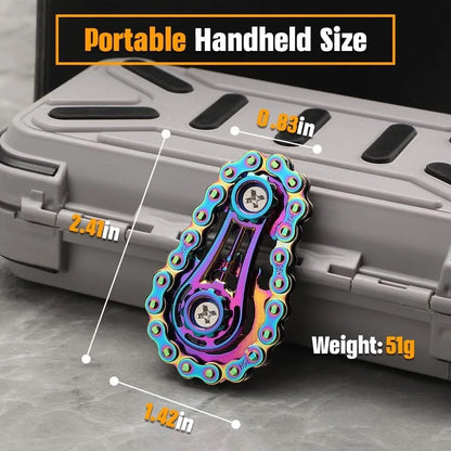 Fidget Chain,Sensory Bike Chain EDC Anti Stress Relief Anxiety Metal Fidget Finger Hand Spinner Toys For Kids Adults ADHD Autism