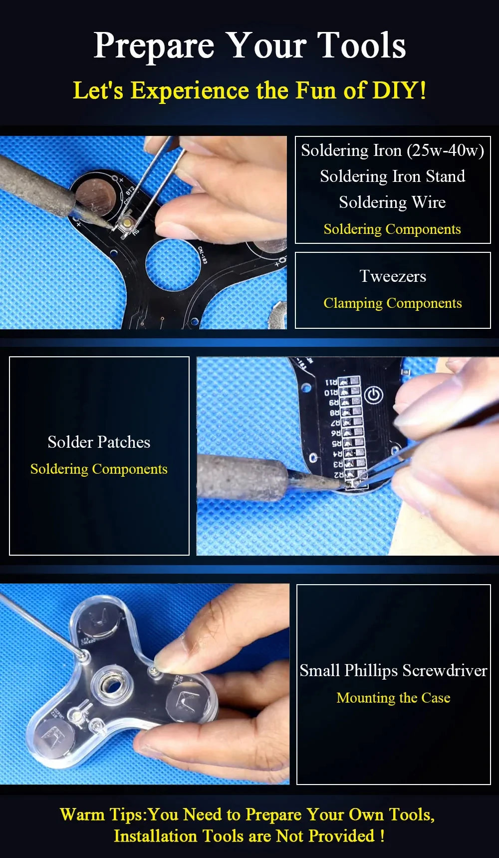 DIY Fidget Top Kit Fingertip Gyros with LED Light DIY Soldering Project Practice Solder Assembly DIY Electronic Kit